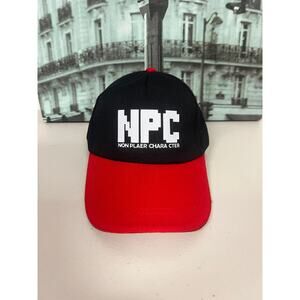 NPC Pixel Gamer Baseball Cap, Adjustable Funny Gamer Hat, Black&Red